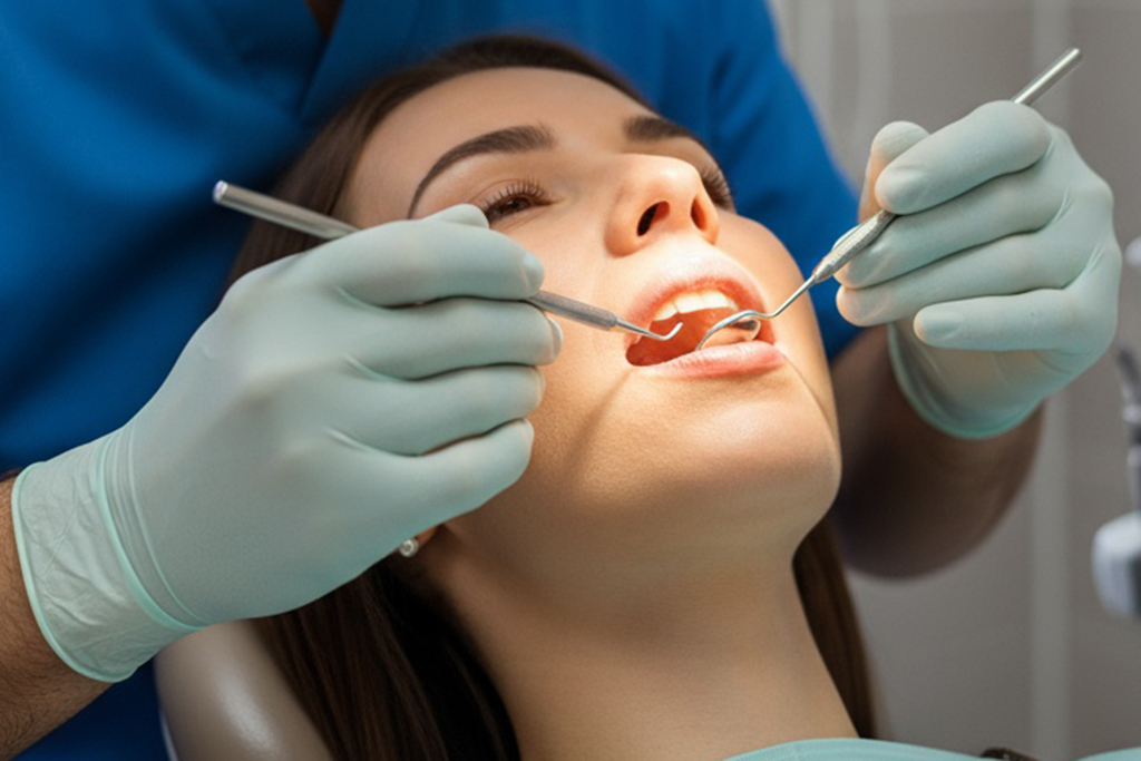 Woman Cleaning Teeth