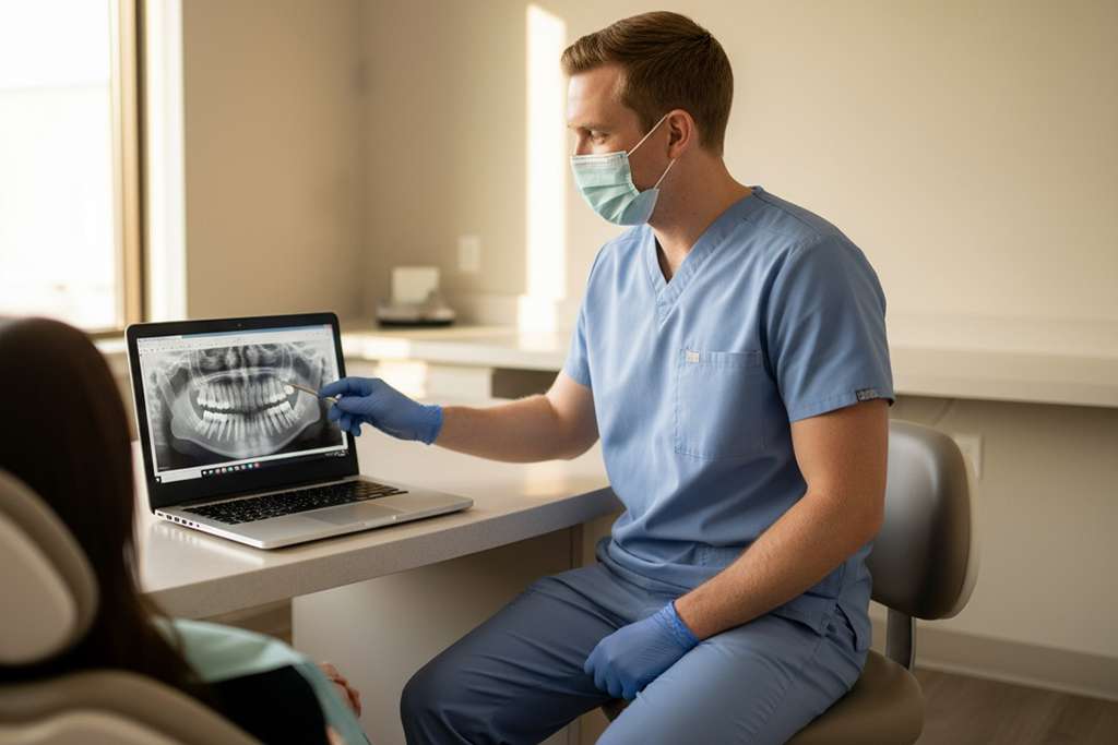 Woman Cleaning Teeth